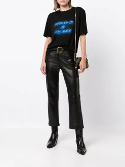 Saint Laurent slogan-print cotton T-shirt