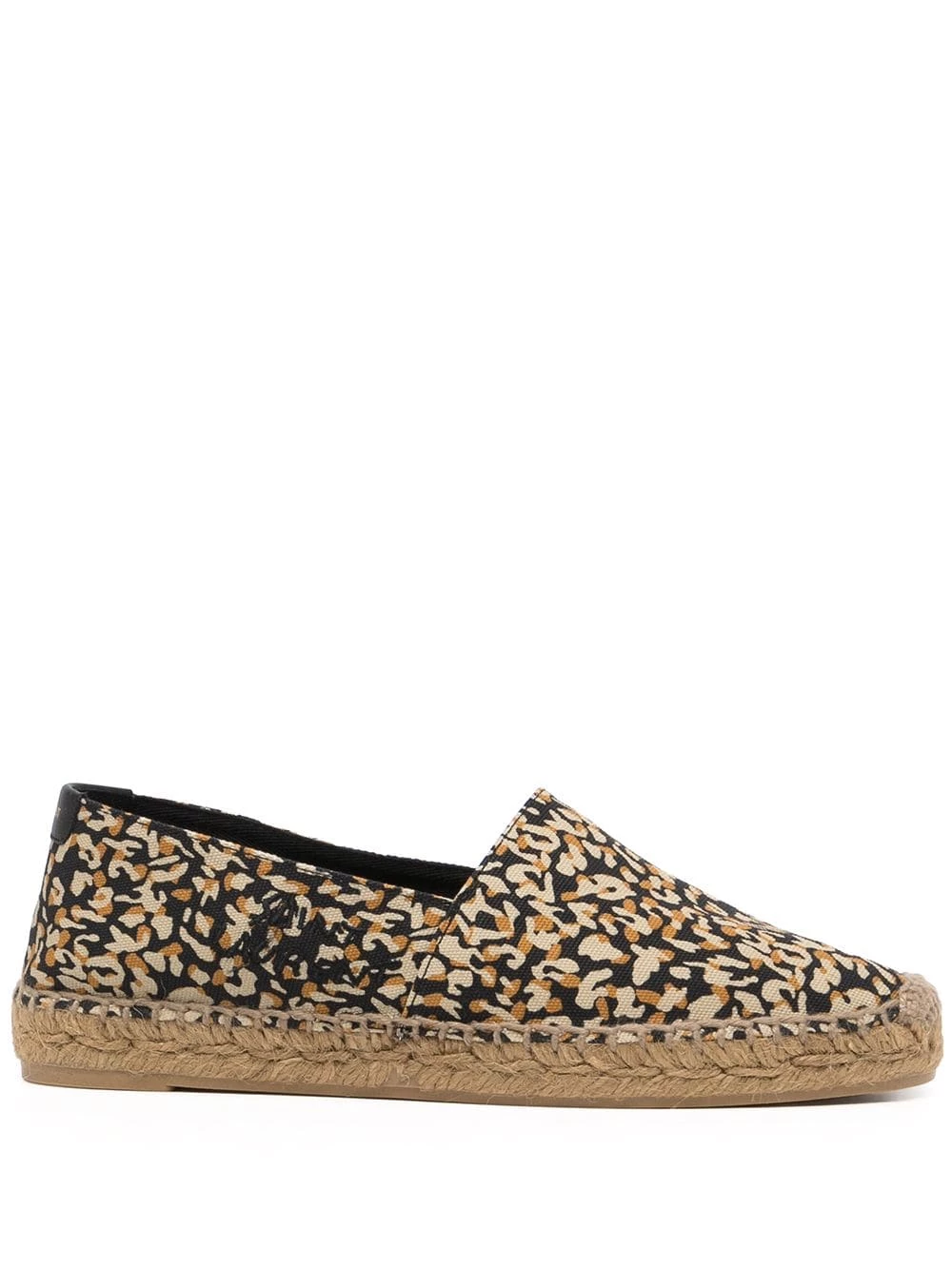 Saint Laurent leopard-print embroidered canvas espadrilles