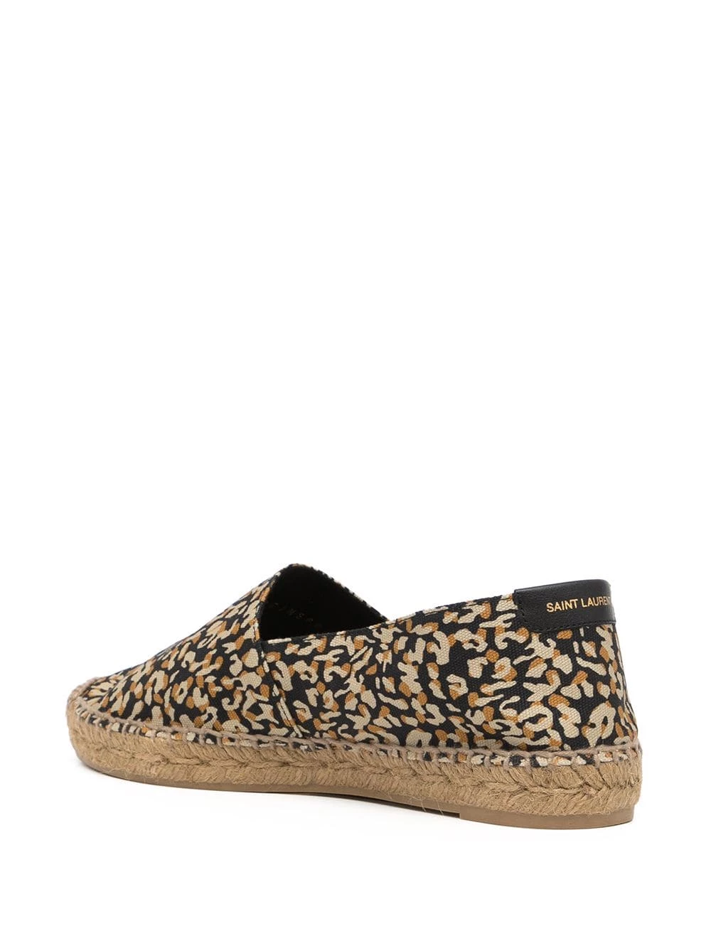 Saint Laurent leopard-print embroidered canvas espadrilles