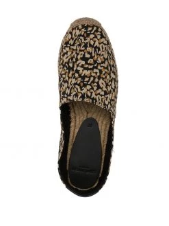 Saint Laurent leopard-print embroidered canvas espadrilles