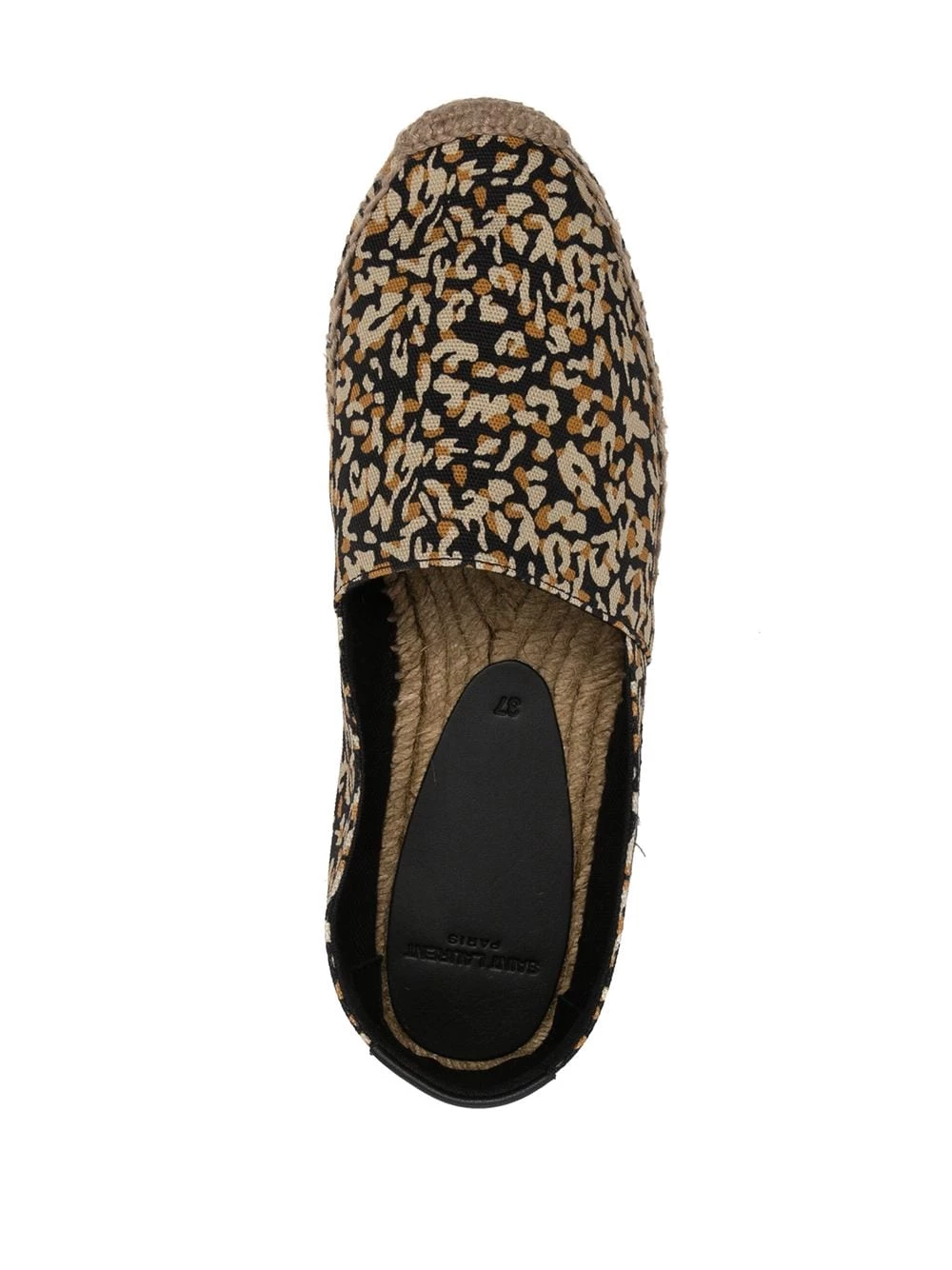 Saint Laurent leopard-print embroidered canvas espadrilles