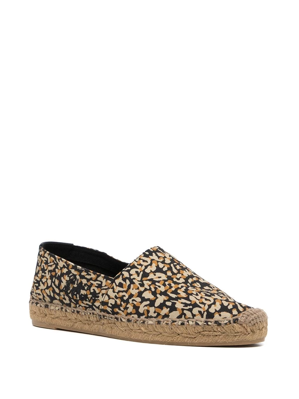 Saint Laurent leopard-print embroidered canvas espadrilles