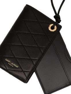 Saint Laurent quilted logo cardholder