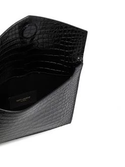 Saint Laurent baby Uptown crocodile-effect clutch bag