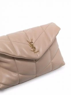 Saint Laurent logo-plaque Puffy Pouch bag