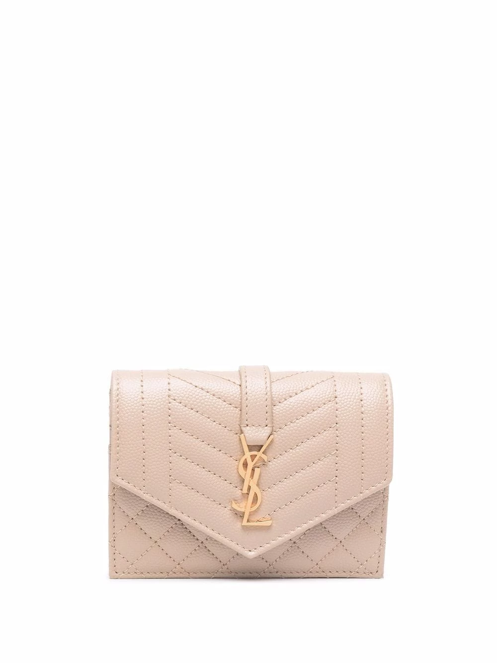 Saint Laurent quilted logo-plaque wallet