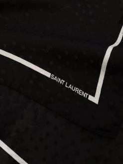 Saint Laurent stripe-trim silk scarf