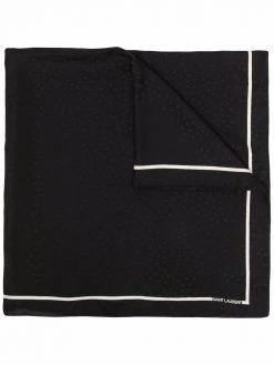 Saint Laurent stripe-trim silk scarf