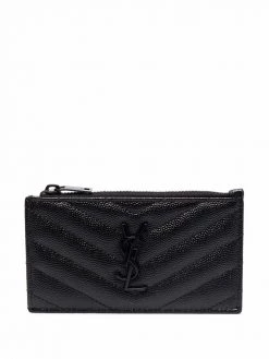 Saint Laurent Monogram Fragments zipped cardholder