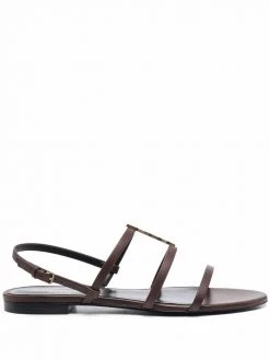 Saint Laurent cage logo plaque sandals