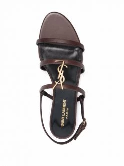 Saint Laurent cage logo plaque sandals