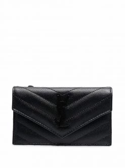 Saint Laurent chevron pattern flap wallet