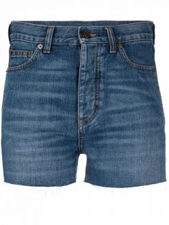 Saint Laurent raw-cut denim shorts