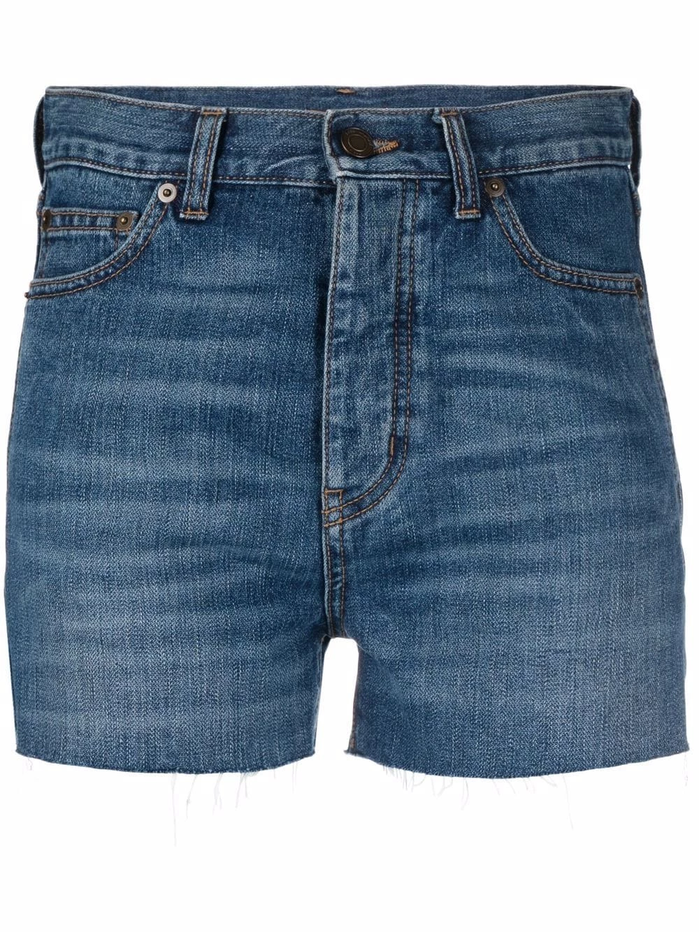 Saint Laurent raw-cut denim shorts