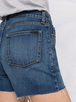 Saint Laurent raw-cut denim shorts