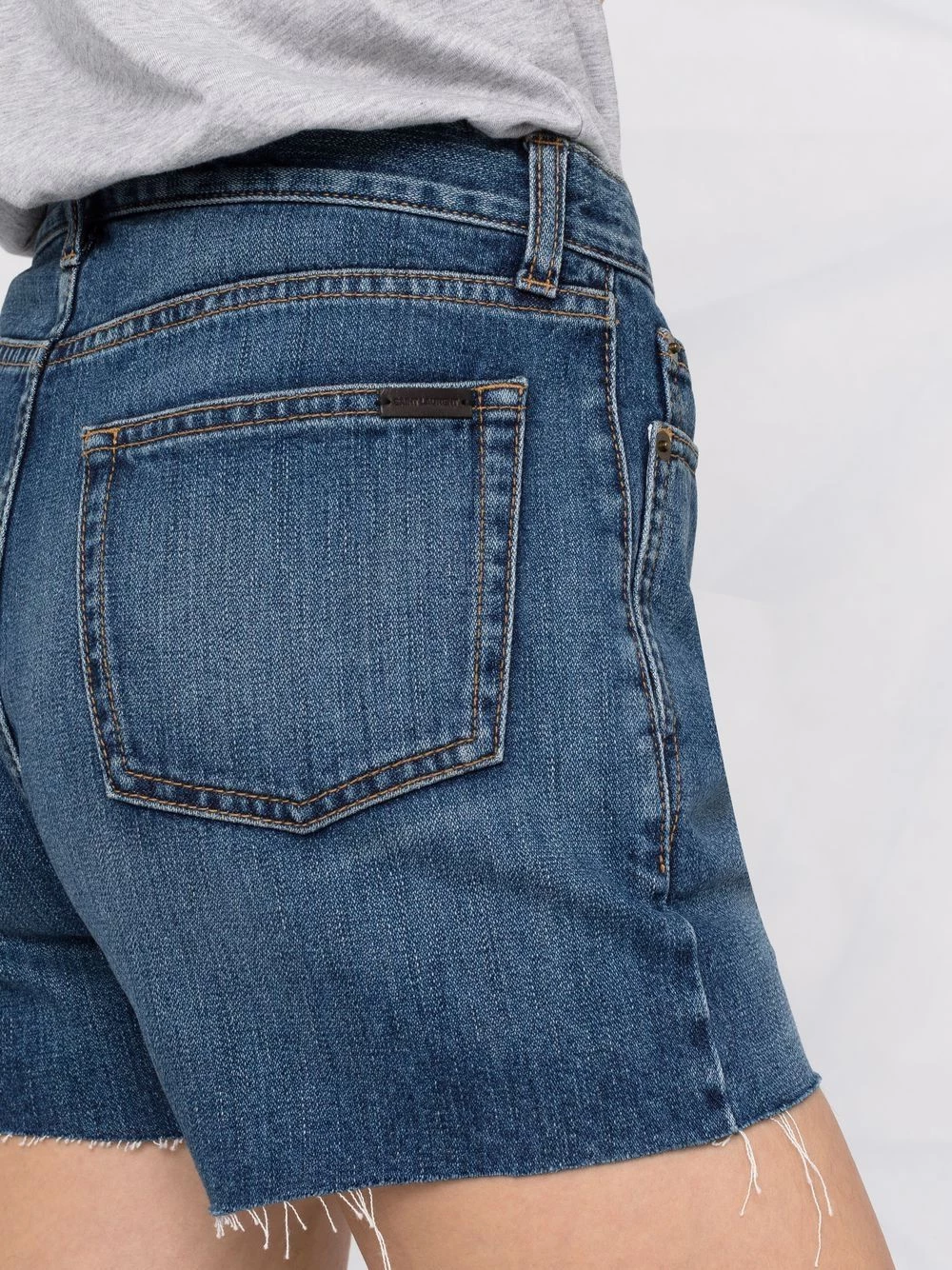 Saint Laurent raw-cut denim shorts