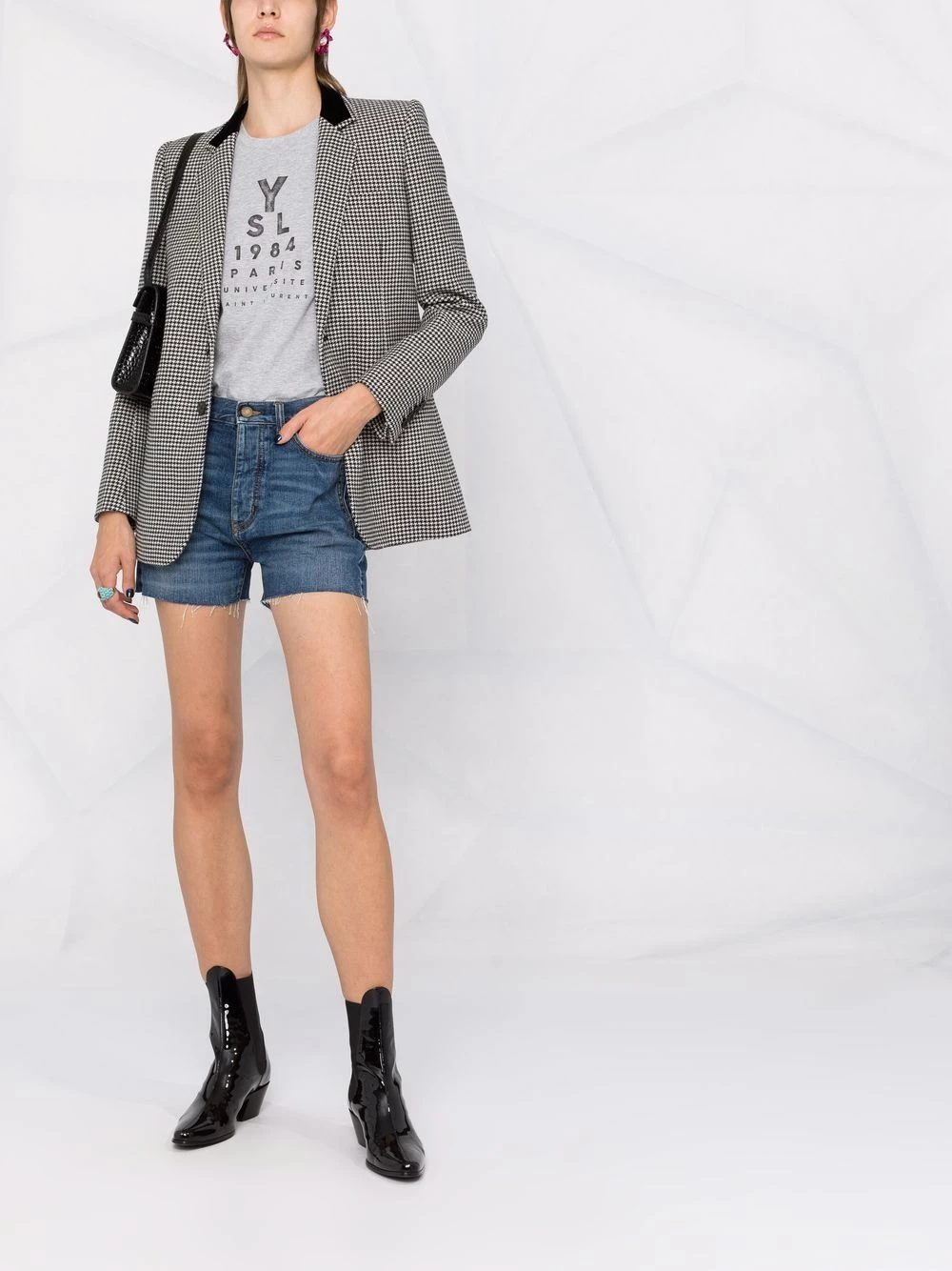 Saint Laurent raw-cut denim shorts