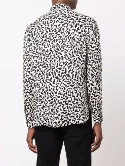 Saint Laurent Yves-collar sparkle-print long-sleeve shirt