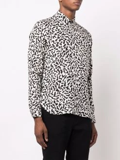 Saint Laurent Yves-collar sparkle-print long-sleeve shirt