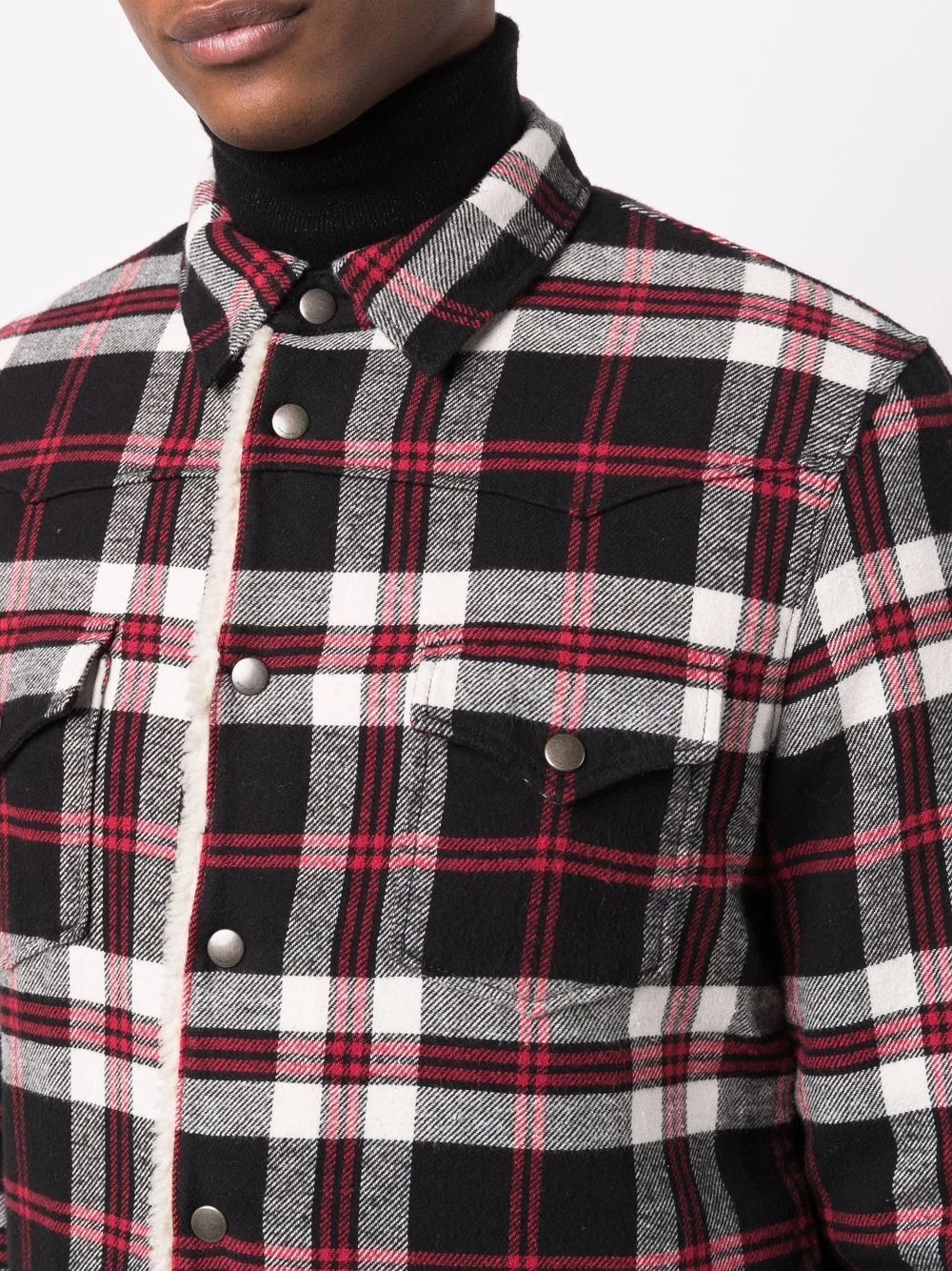 Saint Laurent Oversize Western faux shearling-lined jacket