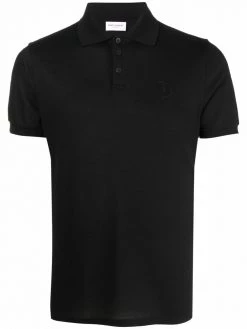 Saint Laurent embroidered-logo polo shirt