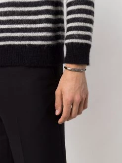 Saint Laurent logo-plaque leather bracelet