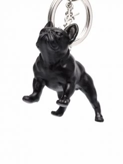 Saint Laurent Chiavi dog-plaque logo keyring