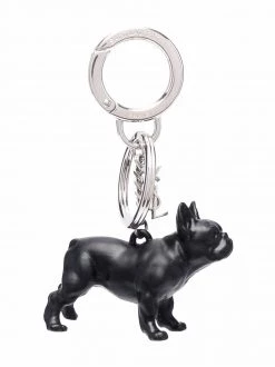 Saint Laurent Chiavi dog-plaque logo keyring