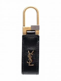 Saint Laurent logo plaque keyring