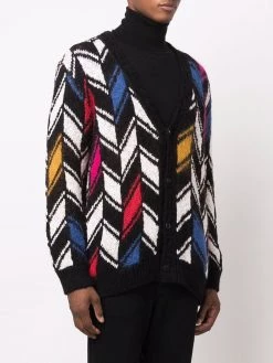 Saint Laurent patterned intarsia-knit cardigan