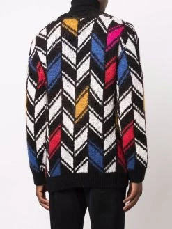Saint Laurent patterned intarsia-knit cardigan