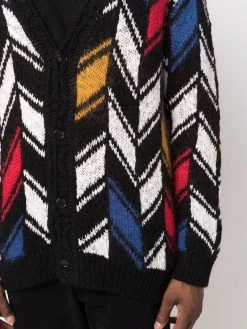 Saint Laurent patterned intarsia-knit cardigan