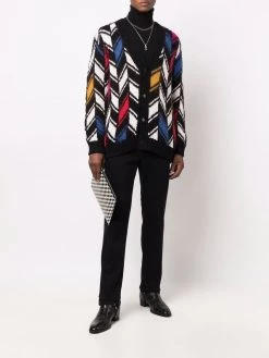 Saint Laurent patterned intarsia-knit cardigan
