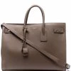Saint Laurent Sac De Jour Thin large grained-leather tote bag