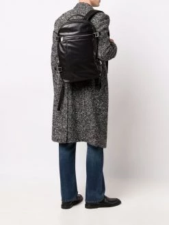 Saint Laurent logo-print polished-finish backpack