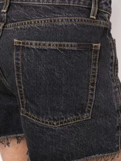 Saint Laurent frayed-edge denim shorts