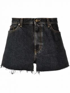 Saint Laurent frayed-edge denim shorts