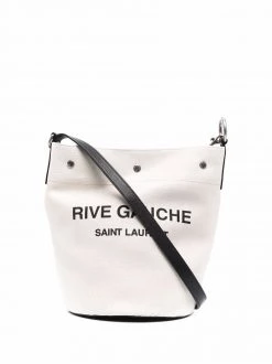 Saint Laurent logo-print bucket shoulder bag