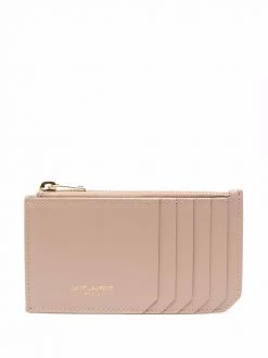 Saint Laurent logo-print zipped cardholder