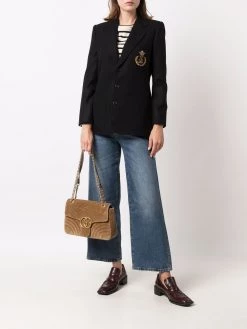 Saint Laurent logo-embroidered single-breasted blazer