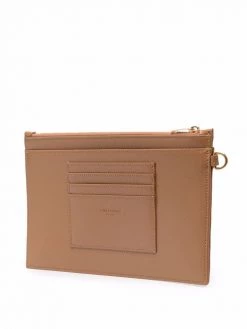 Saint Laurent logo-plaque quilted clutch bag