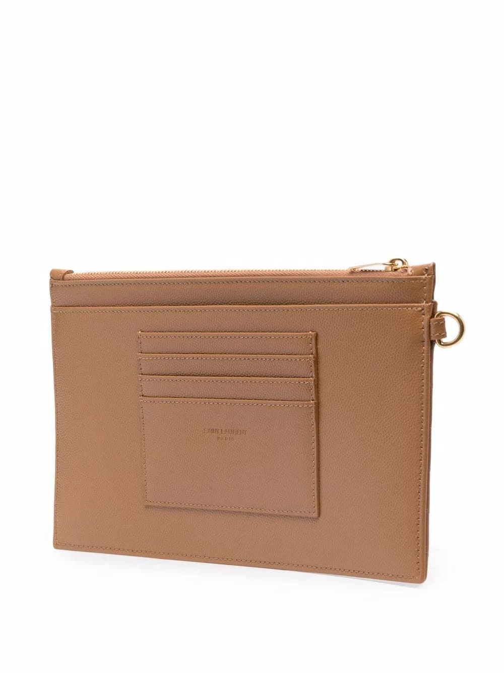 Saint Laurent logo-plaque quilted clutch bag