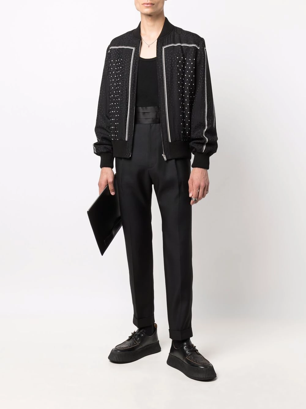 Saint Laurent polka-dot pattern bomber jacket