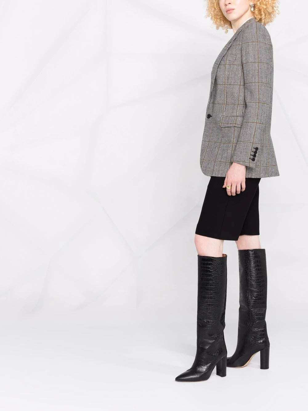 Saint Laurent plaid single-breasted blazer