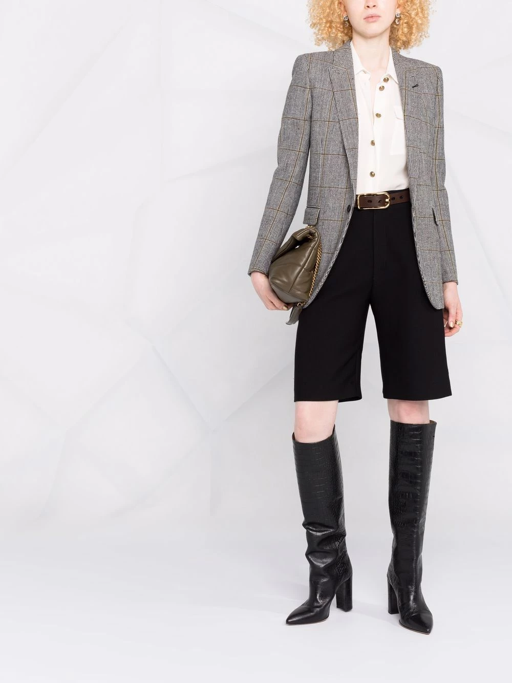 Saint Laurent plaid single-breasted blazer