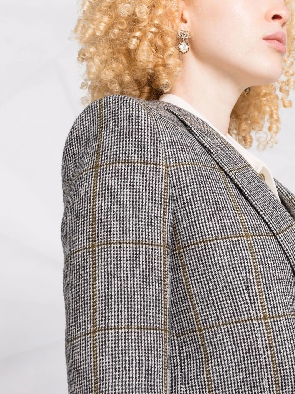 Saint Laurent plaid single-breasted blazer