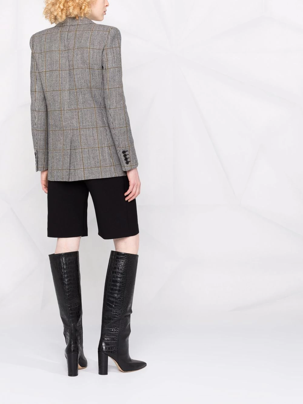 Saint Laurent plaid single-breasted blazer