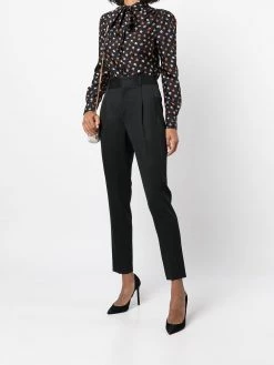 Saint Laurent floral-print long-sleeve blouse