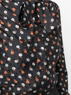 Saint Laurent floral-print long-sleeve blouse
