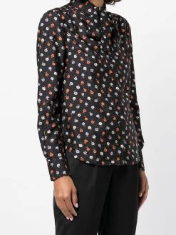 Saint Laurent floral-print long-sleeve blouse